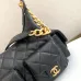 Chanel Large Capacity Black Gold Chain Shoulder Bag #A49225