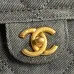 Chanel Maxi Bowling Bag Light Grey Washed Denim Antique Gold Hardware #A49217