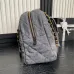Chanel Maxi Bowling Bag Light Grey Washed Denim Antique Gold Hardware #A49217