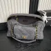 Chanel Maxi Bowling Bag Light Grey Washed Denim Antique Gold Hardware #A49217
