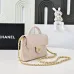 Chanel Quilted Black Leather Handbag With Gold CC Logo And Top Handle #A50222