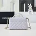 Chanel Quilted Black Leather Handbag With Gold CC Logo And Top Handle #A50222