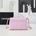 Chanel Quilted Black Leather Handbag With Gold CC Logo And Top Handle #A50222