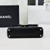 Chanel Quilted Black Leather Handbag With Gold CC Logo And Top Handle #A50222