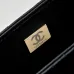 Chanel Quilted Black Leather Handbag With Gold CC Logo And Top Handle #A50222