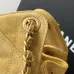 Chanel Mini Suede Bucket Bag  Retro Coin Button  Drawstring  Quilted  Classic Chain #A60143