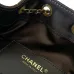 Chanel Mini Suede Bucket Bag  Retro Coin Button  Drawstring  Quilted  Classic Chain #A60143