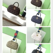 Chanel Quilted Mini Handbag With Top Handle And Gold Chain Strap size:11×20×8cm #A54382