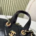 Chanel Quilted Leather Bowling Bag with Gold - Tone Hardware size:17×21×3cm #A53908