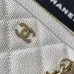 Chanel White Quilted Caviar Leather Bag With Gold Chain Strap Timeless Elegance #A50412