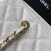 Chanel White Quilted Caviar Leather Bag With Gold Chain Strap Timeless Elegance #A50412