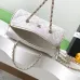 Chanel White Quilted Caviar Leather Bag With Gold Chain Strap Timeless Elegance #A50412