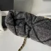 Chanel Women's Top Handle Bag - Gray Textured Fabric with Quilted Design, Gold-Tone CC Logo &amp; Chain Strap, Luxurious Handbag for Fashion-Forward Style #A56746