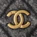 Chanel Women's Top Handle Bag - Gray Textured Fabric with Quilted Design, Gold-Tone CC Logo &amp; Chain Strap, Luxurious Handbag for Fashion-Forward Style #A56746