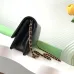 Maxi clutch bag, Grained shiny calfskin &amp; gold-tone metal, black #A49177