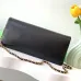 Maxi clutch bag, Grained shiny calfskin &amp; gold-tone metal, black #A49177