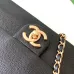 Maxi clutch bag, Grained shiny calfskin &amp; gold-tone metal, black #A49177