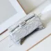 Chanel Mini F-Shaped Backpack, Champagne Gold Space Silver Diamond Checkered Tofu Bag #A49214