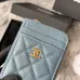 Chanel Classic Caviar Quilted Zip Card Holder Wallet  #A49136