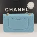 Chanel Classic Flap Bag In Light Blue Quilted Leather With Gold - Tone CC Hardware #A50708