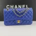 Chanel Classic Flap Bag In Light Blue Quilted Leather With Gold - Tone CC Hardware #A50708