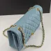 Chanel Classic Flap Bag In Light Blue Quilted Leather With Gold - Tone CC Hardware #A50708