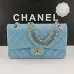Chanel Classic Flap Bag In Light Blue Quilted Leather With Gold - Tone CC Hardware #A50708