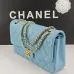 Chanel Classic Flap Bag In Light Blue Quilted Leather With Gold - Tone CC Hardware #A50708