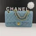 Chanel Classic Flap Bag In Light Blue Quilted Leather With Gold - Tone CC Hardware #A50708
