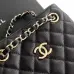 Chanel Black Quilted Caviar Leather Bag With Chain Strap For Timeless Luxury #A49782