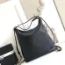 Elegant Black Quilted Leather Chanel Style Large Shoulder Tote Bag #A50939