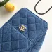 Chanel AS5293 Denim Quilted Hobo Bag with Chain Strap Size 30-26-14 #A62898