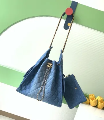 Chanel AS5293 Denim Quilted Hobo Bag with Chain Strap Size 30-26-14 #A62898 Chanel AS5293 Denim Quilted Hobo Bag with Chain Strap Size 30-26-14 #A62898