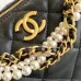 Chanel AS5898 Quilted Hobo Bag with Pearl Chain Strap Size 13-23.5-7.5 #A62897