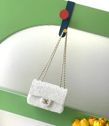 Chanel Classic Flap Tweed Chain Shoulder Bag 14-21-8cm #A63818