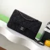 Chanel Black Beaded Classic Flap Bag With Chain Strap For Timeless Elegance #A50046