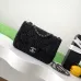 Chanel Black Beaded Classic Flap Bag With Chain Strap For Timeless Elegance #A50046