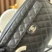 Chic Black Chanel Quilted Bag With Signature Logo Accent For Timeless Luxury #A49788
