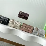 Chanel Mini Flap Bag Quilted Leather Heart Charm &amp CC Logo Timeless Elegance size:12×8×cm #A54206