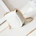 Chanel Mini Round Messenger Flap Bag White Caviar Antique Gold Hardware #A49213