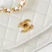 Chanel Mini Round Messenger Flap Bag White Caviar Antique Gold Hardware #A49213