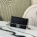 Chanel Mini flap bag, Lambskin &amp; gold-tone metal, white &amp; black  #A49398