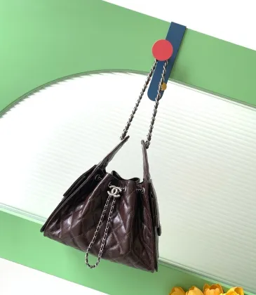 Chanel Quilted Hobo Drawstring Bucket Bag 20-22-12.5cm #A63815