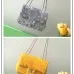 Chanel Tweed Flap Bags In Silver And Yellow For Fashion - Forward Style Statements #A49789
