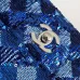 Chanel Blue Sequin - Embellished Flap Bag With Signature CC Logo size:14×21×8cm #A53500