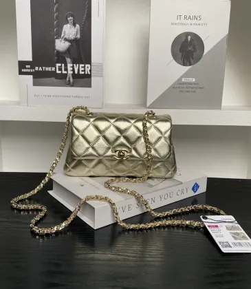 Chanel Gold Quilted Leather Mini Flap Bag With Chain Strap For Luxe Everyday Styling #A50045