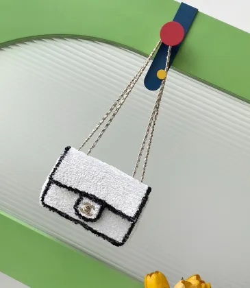 Chanel Tweed Mini Bag With Chain Strap And Iconic CC Logo For Chic Style #A50221