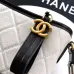 Chanel Women's Bucket Bag - Black &amp; White Quilted Leather, Gold-Tone CC Logo &amp; Two-Tone Chain Strap, Stylish Crossbody Bag for Luxury Fashion #A56750