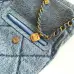 Chanel Women's Denim Shoulder Bag - Quilted Design, Gold-Tone CC Logo &amp; Chain Strap, Stylish Denim Flap Bag with Functional Pockets for Luxury Fashion #A56742