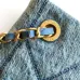 Chanel Women's Denim Shoulder Bag - Quilted Design, Gold-Tone CC Logo &amp; Chain Strap, Stylish Denim Flap Bag with Functional Pockets for Luxury Fashion #A56742